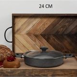 PremiumPort 24 cm Granit Karnıyarık Tencere, Dayanıklı ve Şık Mutfak Gereci - Seçenek 1