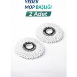 PremiumPort 2'li 360 Dönerli Mop Yedek Başlıkları, Mikrofiber Püsküllü, Tüm Kovalarla Uyumlu - Ahşap - Bej - Siyah - Seçenek 1