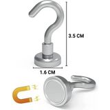PremiumPort 2'li Neodyum Mıknatıs Manyetik Kanca, 16 mm Çap, Çok Amaçlı Kullanım - Seçenek 1 - Altın - Gümüş - Bakır
