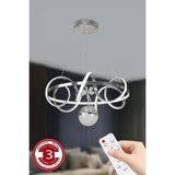 PremiumPort 3 Renk Kumandalı Büyük Boy Güneş Krom LED Avize, Modern Salon Işığı - Antrasit - Seçenek 1