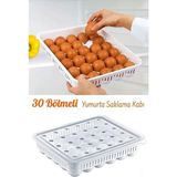 PremiumPort 30'lu Yumurta Saklama Kabı, Pratik ve Dayanıklı, Güvenle Kullanım - Ahşap - Bej - Siyah - Seçenek 1