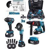 PremiumPort 36V Dörtlü Matkap Seti, Torklı, Spiral, Vidalama, Powerbank, LED Işık - Seçenek 1