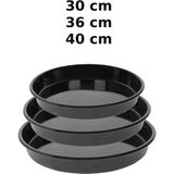 PremiumPort 3'lü Emaye Yuvarlak Fırın Tepsisi Seti, 30-36-40 Cm, Pratik Kullanım - Ahşap - Seçenek 1