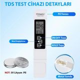 PremiumPort 3'ü 1 Arada Dijital Su Kalitesi ve Sıcaklık Ölçüm Cihazı - Seçenek 1