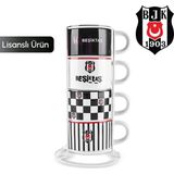 PremiumPort 4 Kişilik Standlı Çay Fincan Takımı, 180 Ml, Şık ve Kullanışlı Tasarım - Seçenek 1 - Ahşap