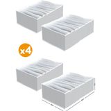 PremiumPort 4’lü 8 Gözlü Çekmece Içi Akordiyon Organizer, Xl 30X39X14 cm - Ahşap - Bej - Siyah - Seçenek 1