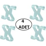 PremiumPort 4'lü Geçmeli Banyo Havlupan Askısı, Pratik ve Şık Duş Askısı Seti - Seçenek 1 - Ahşap - Ceviz