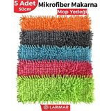 PremiumPort 5 Adet Mikrofiber Makarna Mop Paspas Seti, 50CM, Tüm Modeller Için - Ahşap - Seçenek 1