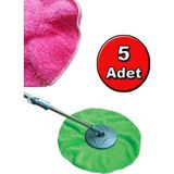 PremiumPort 5'li Döner Başlıklı Havlu Mop Yedek Set, Temsan TM078, Pratik Temizlik - Haki - Seçenek 1