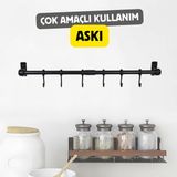 PremiumPort 6 Kancalı Ferforje Çok Amaçlı Metal Kahve Köşesi Takımı - Seçenek 1 - Ahşap