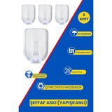 PremiumPort 6'lı Kare Yapışkanlı Banyo Askısı Seti, Çok Amaçlı ve Güçlü Tutucu - Seçenek 1 - Altın
