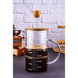 PremiumPort 700 ml French Press ile Kahve ve Çay Keyfi Için Ideal Seçim - Seçenek 1 - Ahşap Bej - Siyah