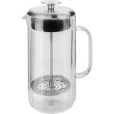 PremiumPort 750 ml Cidarlı French Press, Pratik ve Şık Kahve Demleme Aracı - Seçenek 1 - Ahşap Bej - Siyah