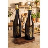 PremiumPort Ahşap Standlı 2'li Yağdanlık Seti, 750 Ml, Şık ve Dayanıklı Tasarım - Seçenek 1