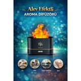 PremiumPort Alev Efektli Hava Nemlendirici ve Aroma Difüzör, LED Işıklı, Sessiz Buhar Makinesi - Ahşap - Seçenek 1