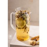 PremiumPort Ateşe Dayanıklı Borosilikat Cam Sürahi, Detoks ve Bitki Çayı Için Büyük Boy - Ahşap - Bej - Siyah - 800 ml