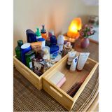 PremiumPort Bambu 2'li Çok Amaçlı Organizer, Mutfak ve Banyo Saklama Kutusu - Seçenek 1 - Ahşap - Ceviz
