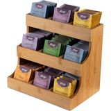 PremiumPort Bambu Çay Kutusu, Şık ve Dayanıklı, Pratik Saklama Çözümü - Ahşap - Ceviz - Seçenek 1