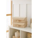 PremiumPort Bej Kapaklı Dolap Çekmece Içi Takı ve Saklama Kutusu, 30X23X11 cm - Seçenek 1 - Ahşap - Bej