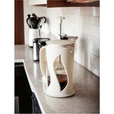 PremiumPort Beyaz 500 ml French Press, Plastik Malzeme, Pratik ve Şık Tasarım - Seçenek 1 - Ahşap Bej - Siyah