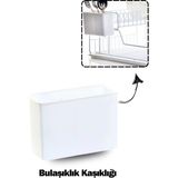 PremiumPort Beyaz Bulaşıklık Kaşıklığı, Pratik ve Şık Mutfak Gereciği - Ahşap - Bej - Siyah - Seçenek 1