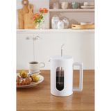 PremiumPort Beyaz French Press, 800 Ml, Bitki Çayı ve Filtre Kahve Demliği - Seçenek 1 - Ahşap Bej - Siyah
