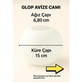 PremiumPort Beyaz Top Cam Avize Parçası 15 Cm, Şık ve Zarif Aydınlatma Detayı - Seçenek 1 - Ahşap - Bej - Siyah