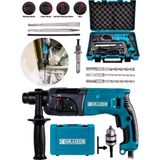 PremiumPort Çelik Şanzumanlı Kırıcı Delici Hilti Matkap Seti + 5 Uç ve Yedek Mandren - Seçenek 1