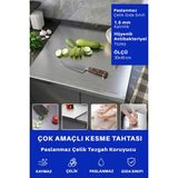 PremiumPort Çelik Tezgah Koruyucu, Çok Amaçlı Kesme ve Hamur Açma Matı - Altın - Gümüş - Bakır - Seçenek 1