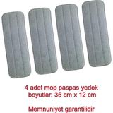 PremiumPort Çevre Dostu 360° Sprey Mop Paspas Yedek Yapışkanlı 35X12 Cm, 4’lü Paket - Seçenek 1
