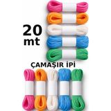 PremiumPort Çok Amaçlı Naylon Çamaşır Ipi 20 Mt, Pratik ve Dayanıklı Kullanım - Seçenek 1 - Ahşap