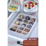 PremiumPort Çok Bölmeli Çok Amaçlı Organizer, Saat, Takı, Toka, Çorap, Iç Çamaşırı Düzenleyici - Ahşap - Bej - Siyah - Seçenek 1