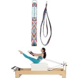 PremiumPort Dijital Baskılı Pamuklu Pilates Elcik Çift, Reformer ve Yoga Pilates Için - Açık Beyaz - Gri