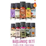 PremiumPort Doğal Aromatik Uçucu Yağ Seti 10X10ML, Oda ve Ortam Kokusu, Saf Esansiyel - Ahşap - Ceviz - Seçenek 1