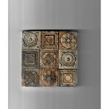 PremiumPort Doğal Taş Dekoratif Banyo Gider Kapağı Süsü 10X10 cm - Ahşap - Seçenek 1