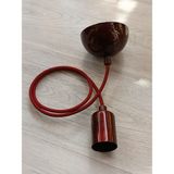 PremiumPort E27 Bordo Renk Duy Kılıflı 1m Kumaş Kablo Tavan Kanca Rozanslı Sarkan Tesisat - Seçenek 1 - Amber