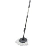 PremiumPort Eko Mikrofiber Mop Seti 360° Döner ve Yedek Saplı, Pratik Temizlik Araçları - Antrasit - Seçenek 1
