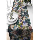 PremiumPort Ekvator Desenli Süet Dokuma Runner, 140X40 Cm, Şık ve Dayanıklı Tasarım - Ahşap - Bej