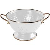 PremiumPort Emaye Süzgeç 22 Cm, Beyaz, Dayanıklı ve Şık Mutfak Gereci - Ahşap - Bej - Siyah - Seçenek 1