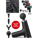 PremiumPort F800 Kas Masaj Tabancası, 24W, Ergonomik Tasarım, 4 Başlık, Type-C Şarjli - Açık Beyaz - Gri