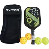 PremiumPort Fiberglass Pickleball Seti, 1 Raket, 4 Top, Çanta, Dayanıklı ve Hafif Design - Seçenek 1 - Ahşap
