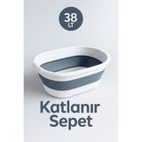 PremiumPort Geniş Kapasiteli Katlanabilir Çok Amaçlı Çamaşır ve Organizer Sepeti - Seçenek 1 - Antrasit