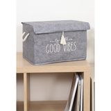 PremiumPort Gri Keçe Kapaklı Düzenleyici Kutu 35X23X23CM, Şık ve Kullanışlı Dekorasyon - Antrasit - Seçenek 1