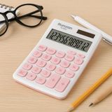 PremiumPort Güneş Enerjili 12 Haneli Masaüstü Hesap Makinesi, Pembe Renk - Mercan - Seçenek 1