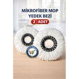PremiumPort Iki Adet Mikrofiber Döner Başlıklı Mop Yedeği, Temizlikte Pratik ve Etkili - Antrasit - Seçenek 1