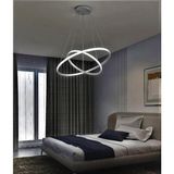 PremiumPort Ikili Halka Modern LED Sarkıt Avize, Beyaz Işık, Salon ve Mutfak Dekoru - Ahşap - Bej - Seçenek 1