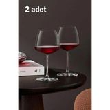 PremiumPort Ikili Nude Glass Mirage 570 cc Kırmızı Şarap Bardak Seti - Seçenek 1 - Ahşap