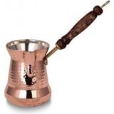 PremiumPort Ince Ahşap Kulp, 2 Fincanlı, Kırmızı Dövme, Şık ve Kullanışlı Cezve - Seçenek 1 - Altın
