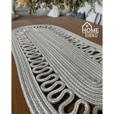 PremiumPort Jüt ve Hasır Dekoratif Masa Örtüsü, 30X70CM, Bohem Tarzı, Amerikan Servis - Antrasit
