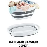 PremiumPort Katlanabilir Çamaşır Sepeti, Pratik ve Hafif, Çok Amaçlı Kullanım - Seçenek 1 - Ahşap - Bej - Siyah